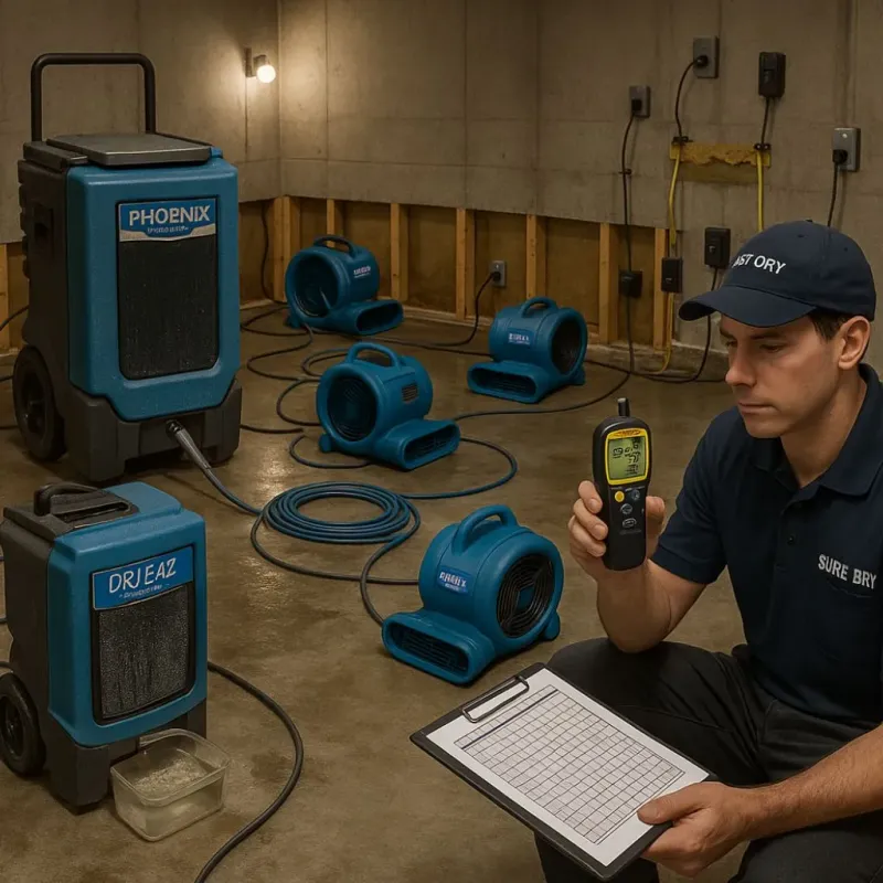 Structural Drying and Dehumidification process in Cass County, TX